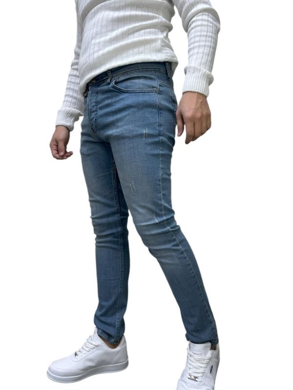 Skinny ve Slim Yırtıklı Mavi kot pantolon - Mavi